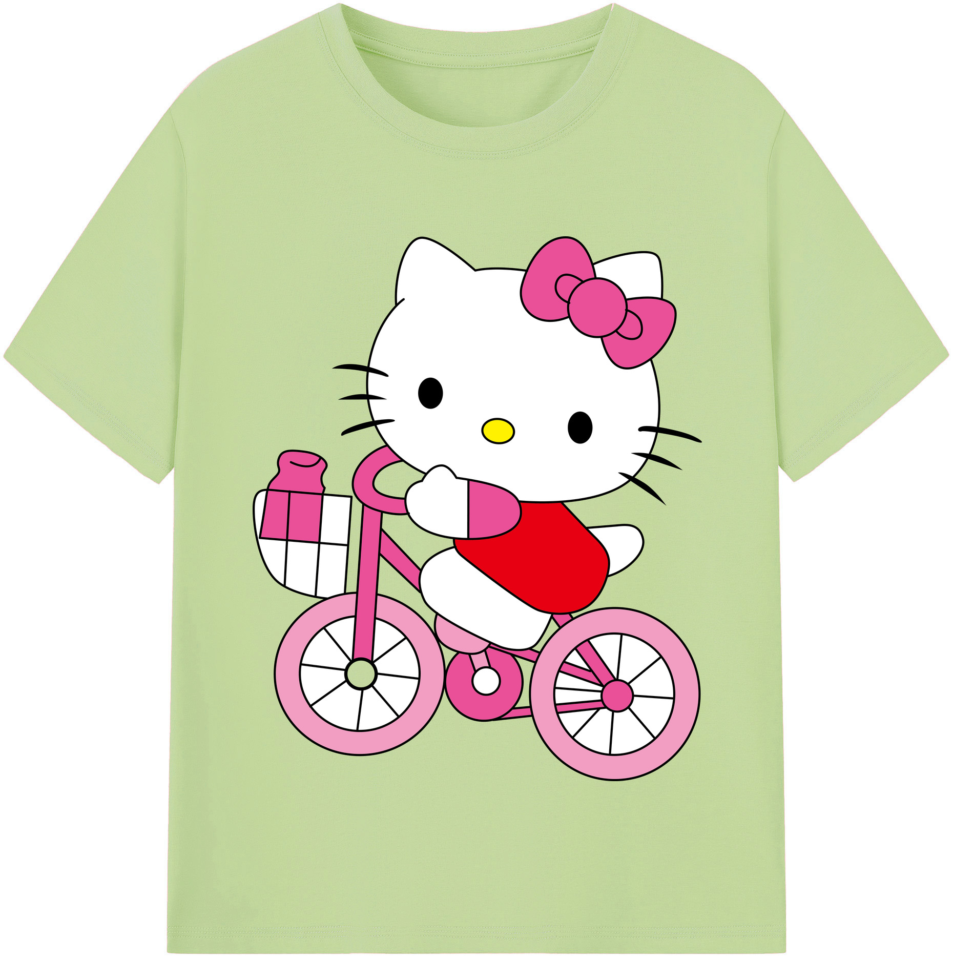 （画像用） Hello Kitty ハローキティ 綿100％半袖Tシャツ（フロントプリント）